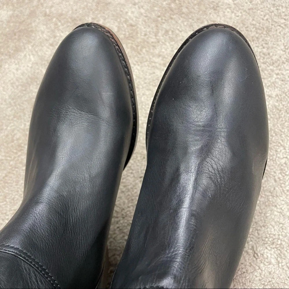 Faryl Robin Black Leather Heeled Riding Tall Boots  Size 7 - Picture 8 of 12